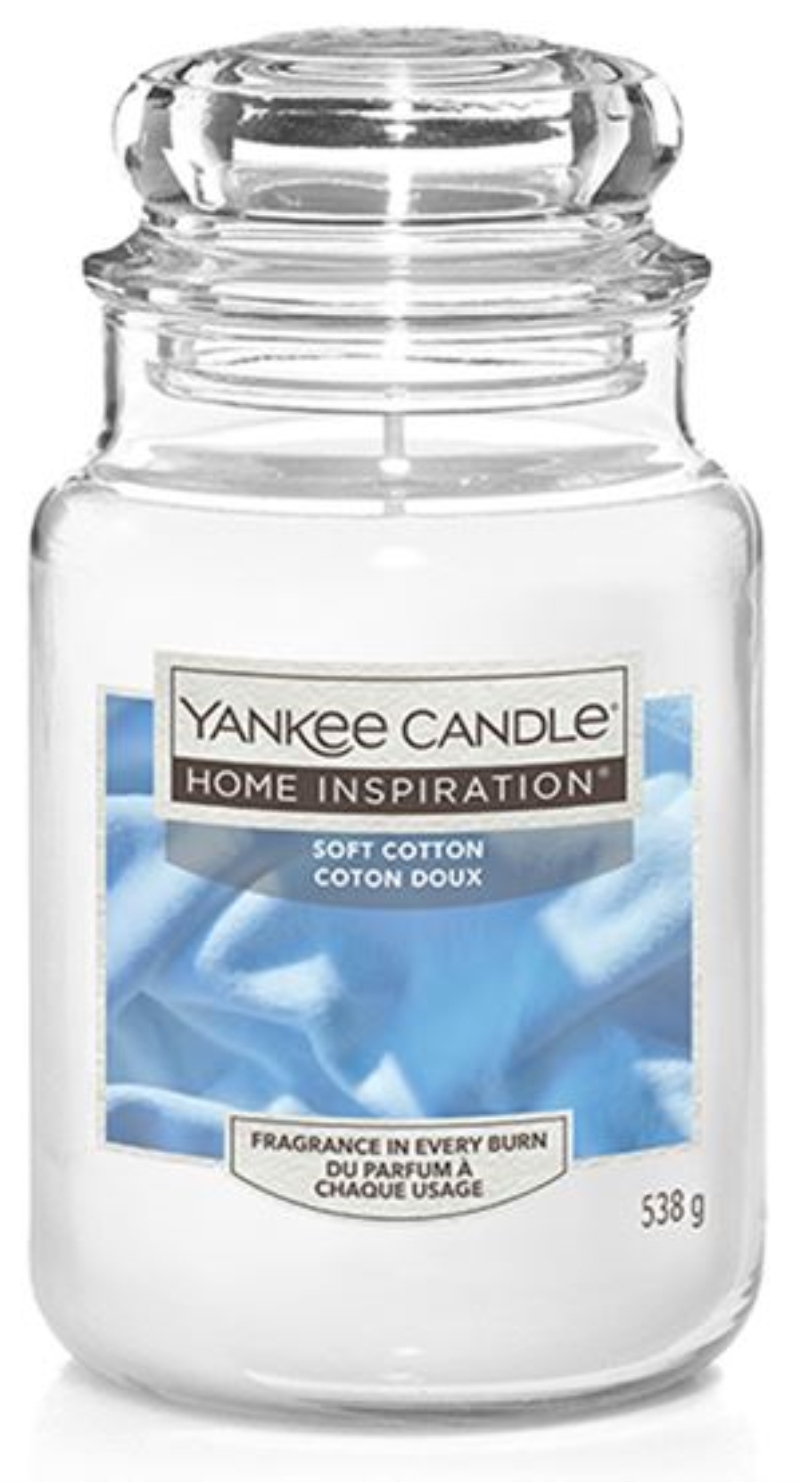 YANKEE CANDLE Yankee Candle Home Inspiration fragranza Soft Cotton (cotone) candela grande
